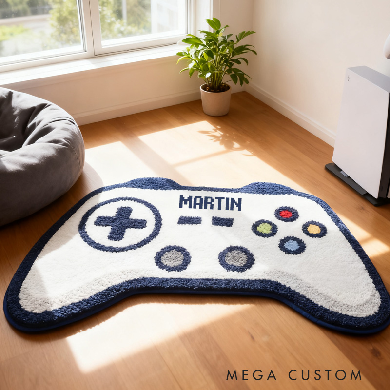 Personalized Game Controller Console Rug Doormat Gamer Room Decor Gift for Game Lover
