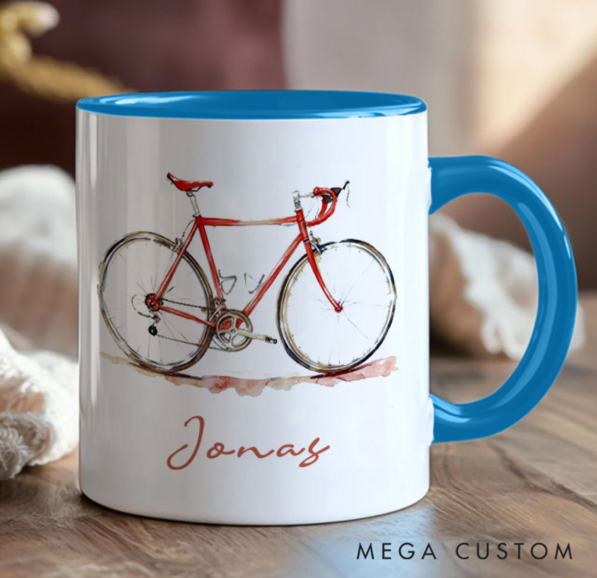 Personalized Bicycle Mug Personalized Bicycle Mug Kids Mug Race Bike Mug Bicycle Mug Bicycle Coffee Cup Bicycle Tea Cup for Cyclistsfor Biker Cycling Riding Lovers