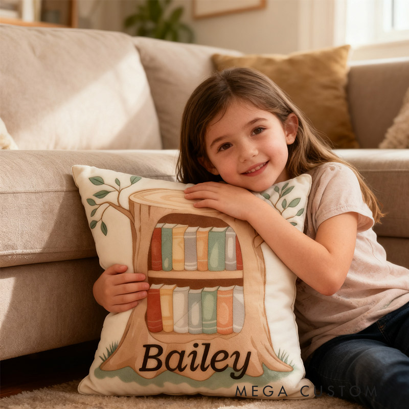 Personalized Storytime Tree Pillow Graphic 3D Print Pillow for Reading Lovers