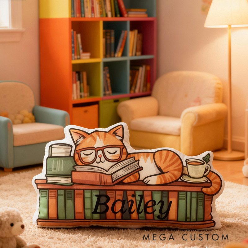 Personalized Catnap Reading Pillow Graphic 3D Print Gift for Reading Lovers