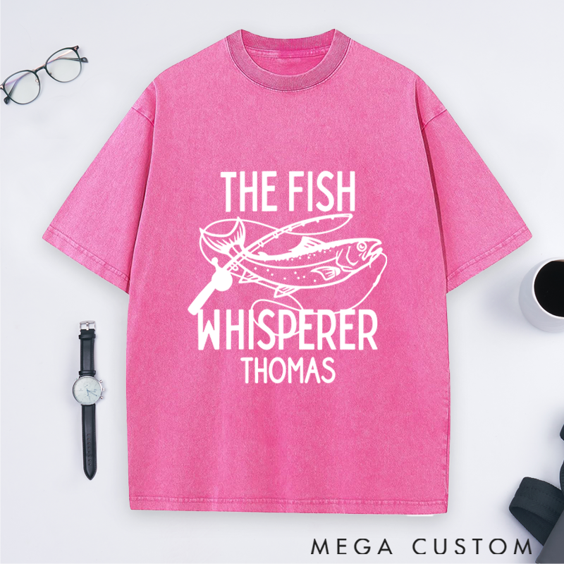 Personalized Fishing T-Shirt The Fish Whisperer T-Shirt Custom Name Comfortable and Stylish Gift for Fishing Enthusiasts