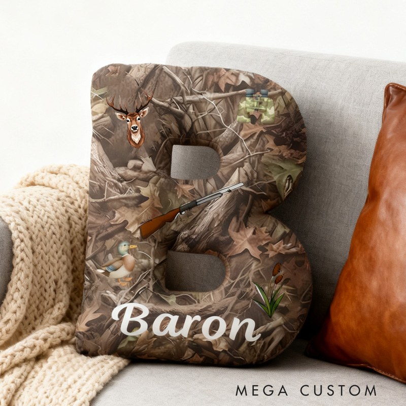 Personalized Nature and Hunting Enthusiasts Pillow Adventure Nature Lovers Letter Pillow Gifts for Outdoor Adventure Enthusiasts