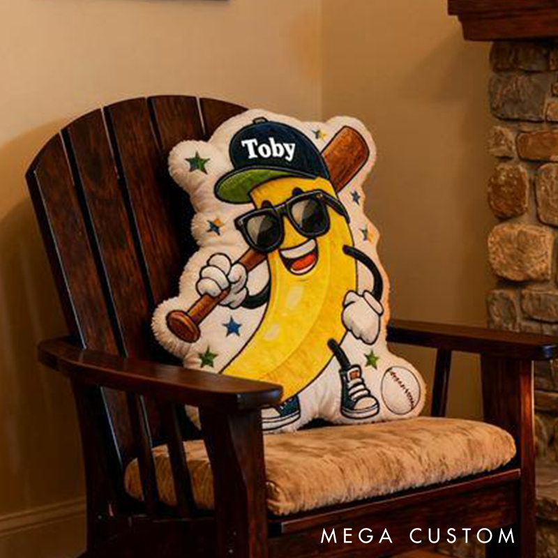 Personalized Banana Baseball Pillow with Custom Name A Fun and Unique Gift Idea