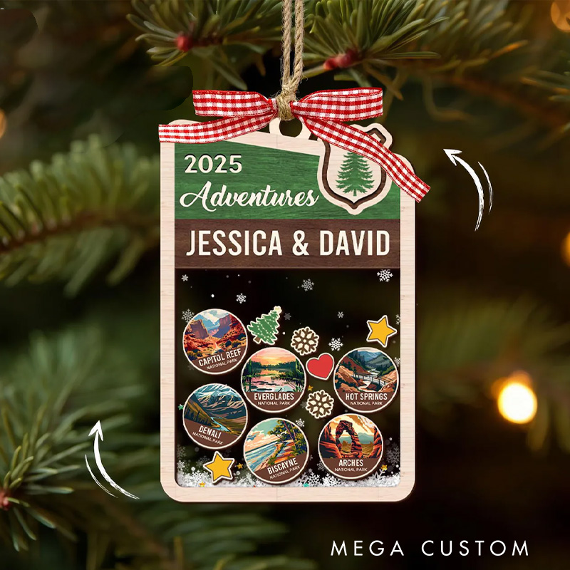Personalized National Parks Ornament Adventure Lovers Ornament National Park Trip Mountains Christmas Keepsake Couple Adventurous Gifts