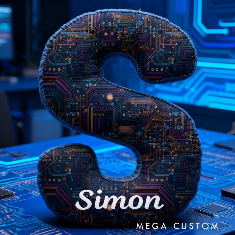 Personalized Tech Themed Pillow Board Digital Computer Circuit Board Pillow Gifts for Geek Lover