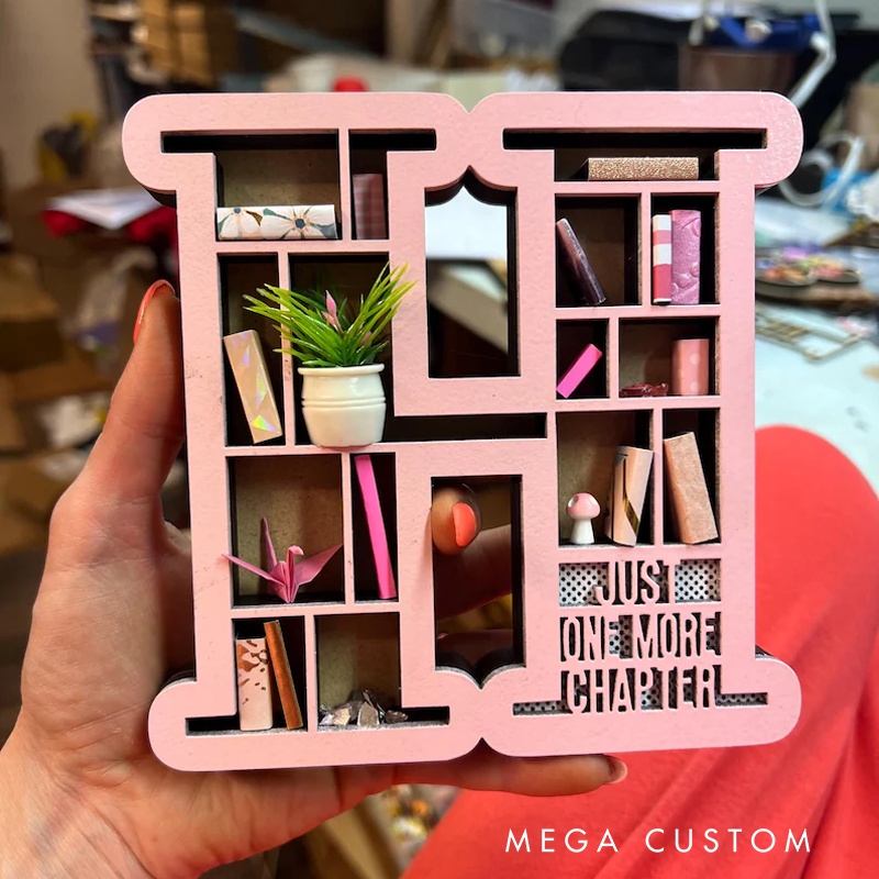 Personalized Alphabet Initial Book Lover Miniature Bookshelf Great Gift for Book Lover Author Teenager or Decor for Book Nook Librarian Gifts