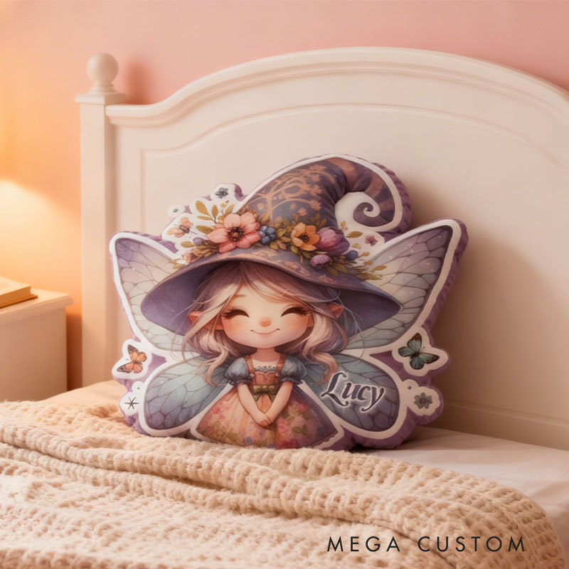 Personalized Purple Fairy Garden Pillow with Custom Name Graphic 3D Print Pillow for Gardening Lovers