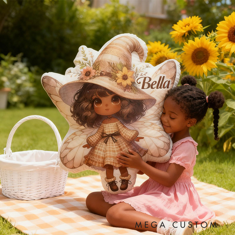 Personalized Charming Garden Fairy Pillow with Custom Name Graphic 3D Print Pillow for Gardening Lovers