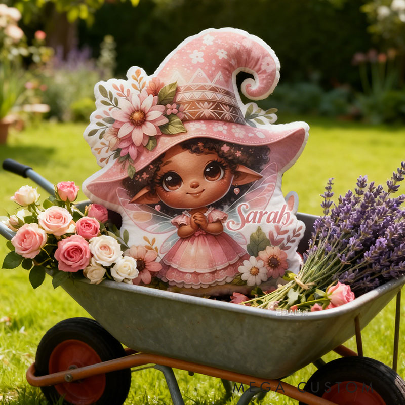 Personalized  Enchanted Fairy Garden Pillow for Kids with Custom Name Graphic 3D Print Pillow for Gardening Lovers