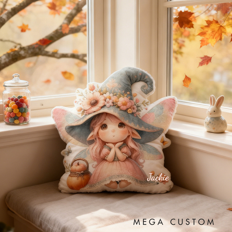Personalized Cute Garden Fairy Throw Pillow Fairy Pillow with Name for Kids Girl Boy Gardener Christmas Gifts Loving Room Decor