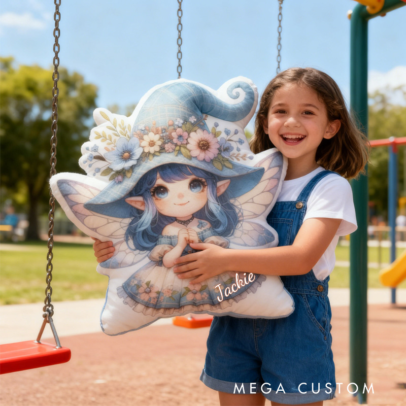 Personalized Garden Fairy Throw Pillow Cute Fairy Pillow with Name for Kids Girl Boy Gardener Christmas Gifts Loving Room Decor