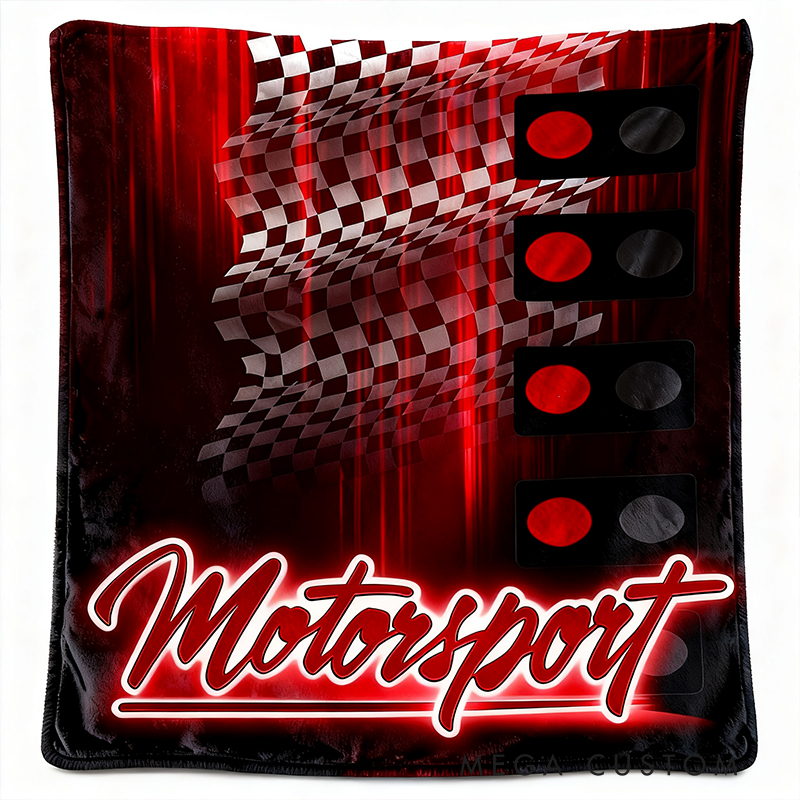 Personalized Racing Flag Blanket Custom Text Motorsport Throw for Car Lovers and Racing Fans Perfect Gifts