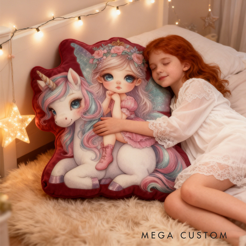 Personalized Dream Horse Throw Pillow Graphic 3D Print Fairy Pillow with Name Fairies Pillow for Kids Girl Boy Gardener Christmas Gifts Loving Room Decor