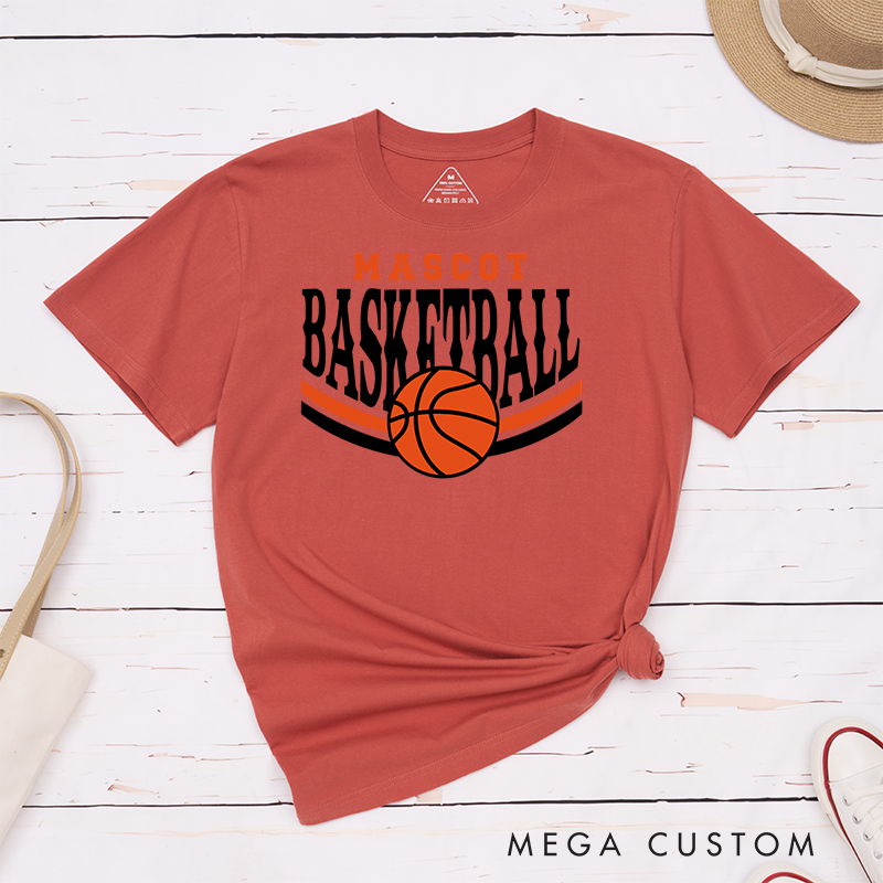 Personalized Basketball T-Shirt with Custom Name and Bold Ball Graphic