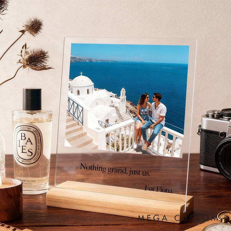 Personalized Wanderlust Moments Acrylic Display for Travel-loving couples and Travel Lovers