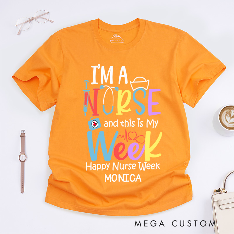 Personalized Nurse T-Shirts Happy Nurse Week Celebration Fashion Design T-Shirts