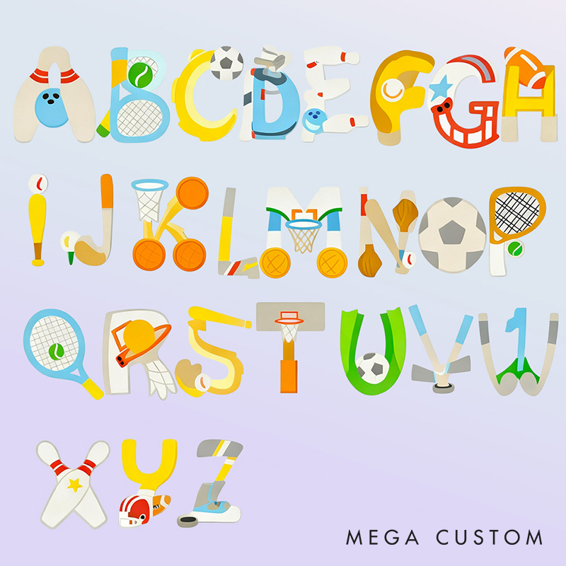 Personalized Sports Themed Letter Pillow with Custom Name and Hoop Design for Kids