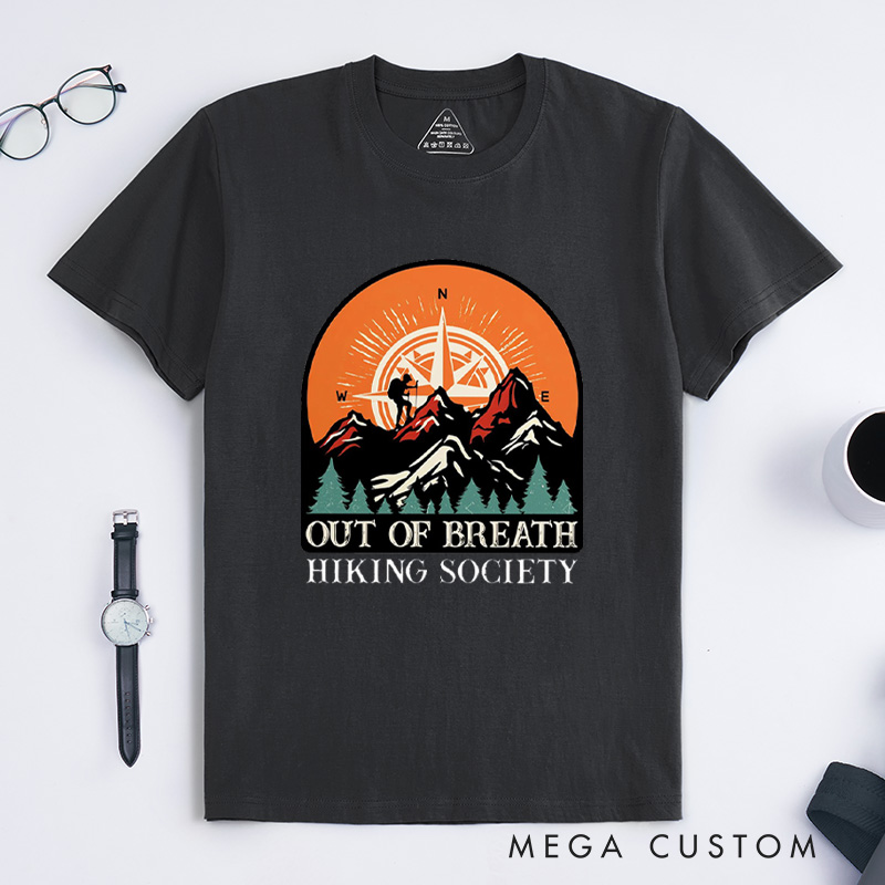 Personalized Out Of Breath Hiking T-Shirt Camping Hiking Adventure T-Shirt for Nature Traveling Lover Gift