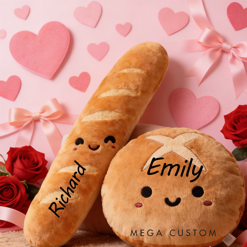 Personalized I Loaf You Bakery Love Pillow Graphic 3D Print Pillow with Name for Baking Lovers and Couple