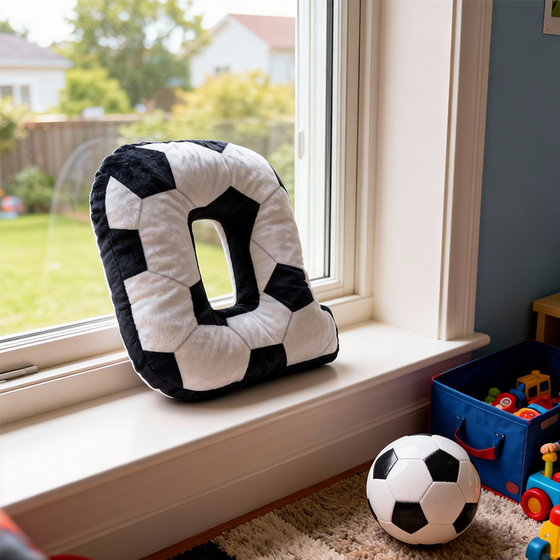 Soccer Ball Letter Pillow with Custom Name Design