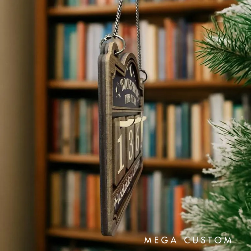 Personalized Vintage Book Tracker Sign Custom Reading Tracker with Name Books Read This Year Counter for Book Lover Christmas Gift Bookish Librarian Gift