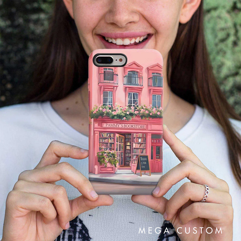 Personalized Bookstore Phone Case Book Lovers Phone Case with Name for Book Lovers Bookworms Readers Bookish