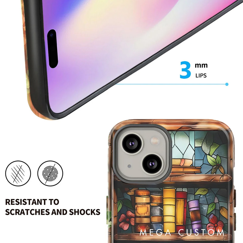 Personalized Floral Book Phone Case Book Lovers Phone Case with Initial or Name for Book Lovers Bookworms Readers Bookish