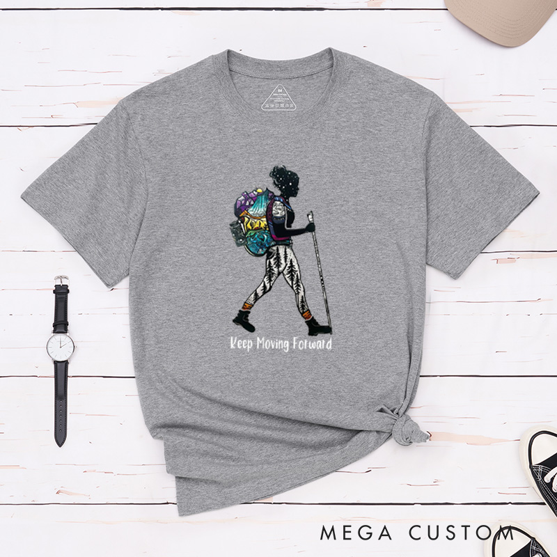 Personalized Hiker Girl T-Shirt Camping Adventure T-Shirt for Wanderlust Nature Travelers Outdoors Lover Gift