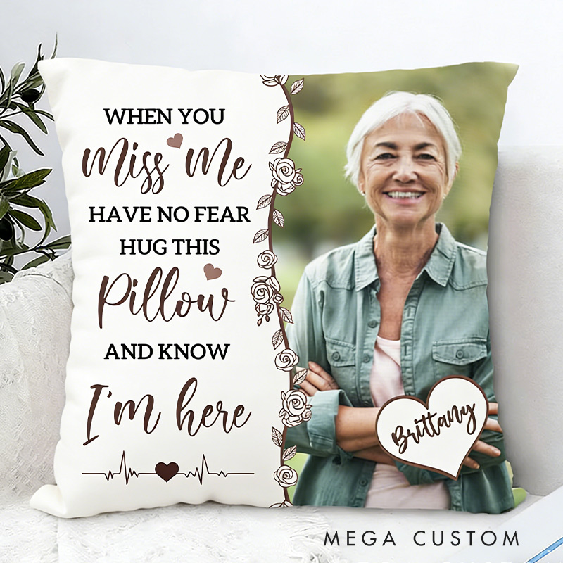 Personalized Photo Memorial Throw Pillow with Name Custom Double Sided Pillow Sympathy Bereavement Gift for Loss of Mother Grandmother