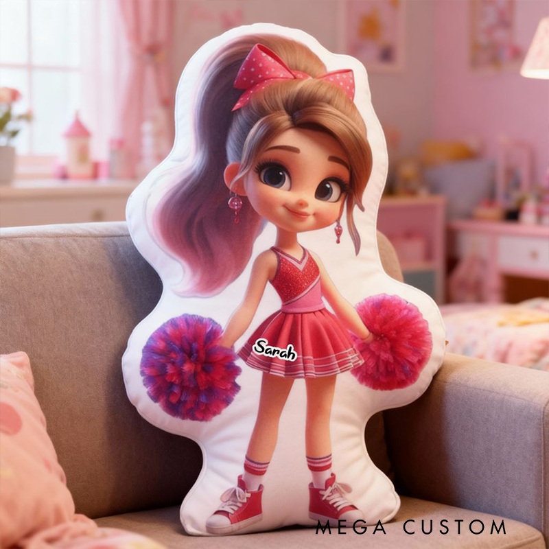 Personalized Cheerleader Doll Pillow with Your Name Perfect Gift for Cheer Fans