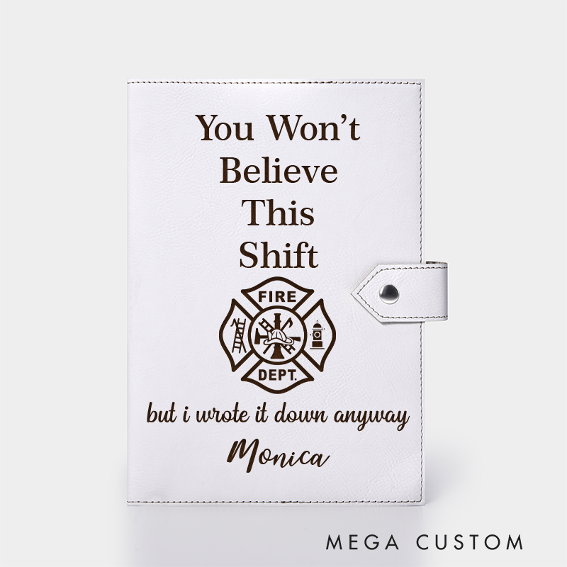Personalized Firefighter Leather Journal Engraved Firefighter Notebook Custom Name Firefighter Notebook