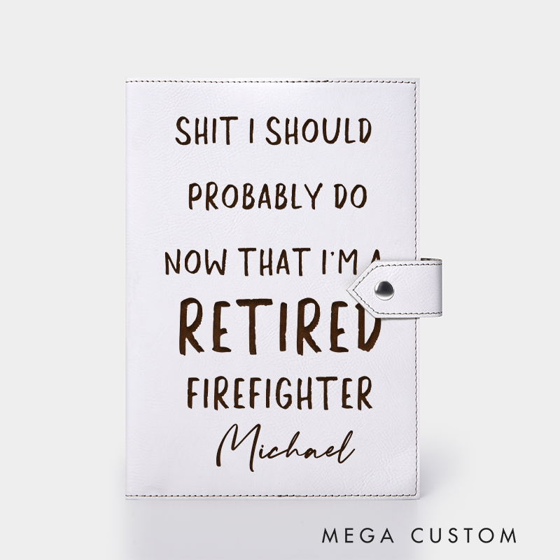 Personalized Firefighter Leather Journal Engraved Firefighter Notebook Custom Name Firefighter Notebook