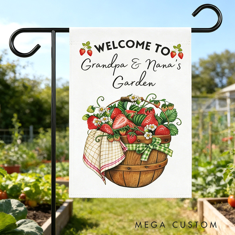 Personalized Garden Flag Yard Flag Spring Garden Decor Grandpa and Grandma Gift Garden Sign Custom Double Sided Flag with Namefor Garden Lovers