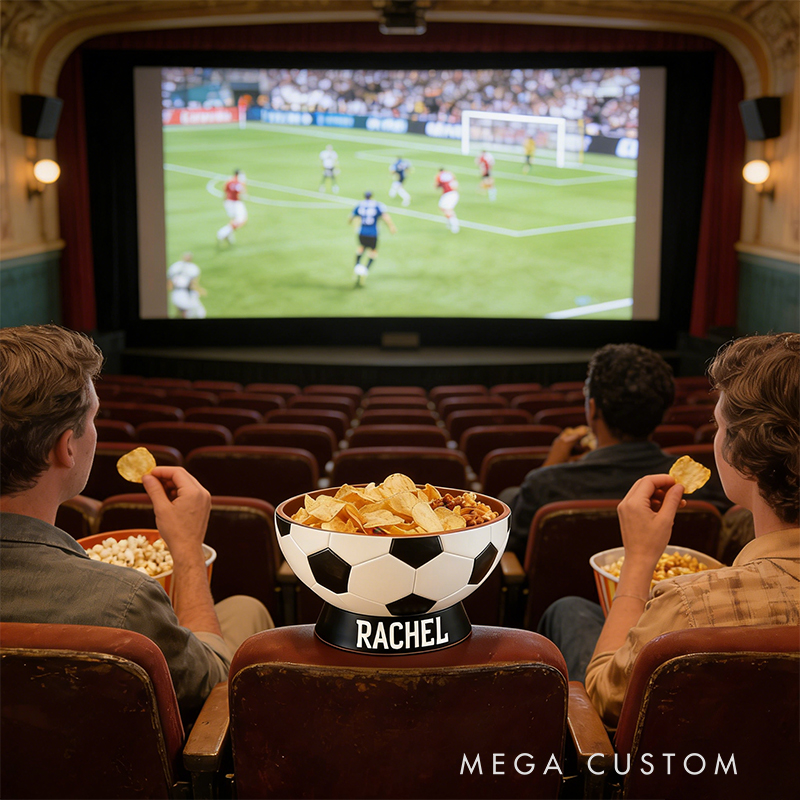 Personalized 3D printed Soccer Ball Snack Bowl with Custom Name TV Snack Bowl Match Day Gift for Football Fans Sports Lover Gift Dad Gift