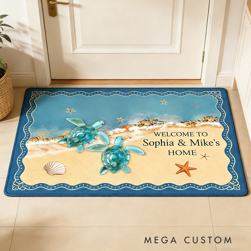 Personalized Welcome Doormat Custom Home Mat with Name for Couple Housewarming Gift Valentine's Day Gift 