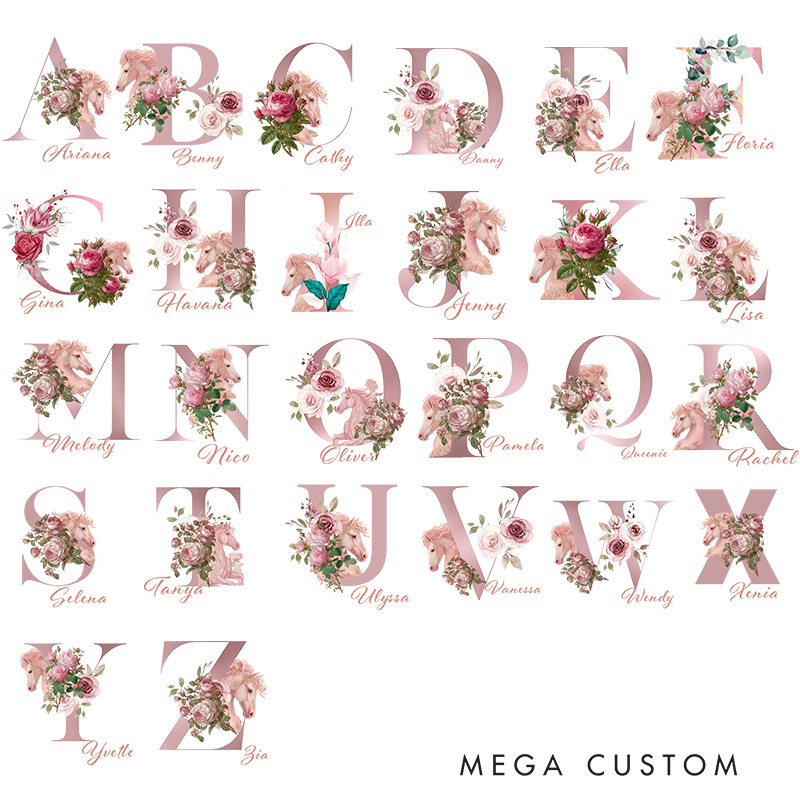 Personalized Initials Letter PU Leather Magnetic Bookmark Clip with Name Daily Use Birthday Gift for Book Lovers Riding Lovers Equestrian Lovers