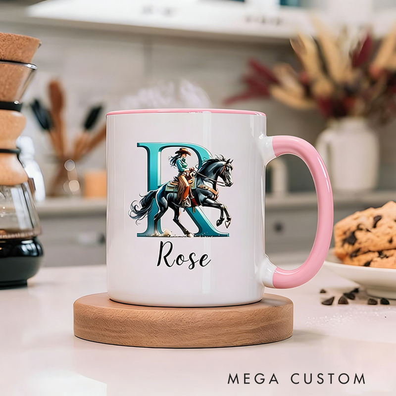 Personalized Name Cowgirl Birthday Mug Equestrian Gift Horse Gifts for Girl Custom Coffee Cup Gift for Horse Lover Horse mom Western Gifts