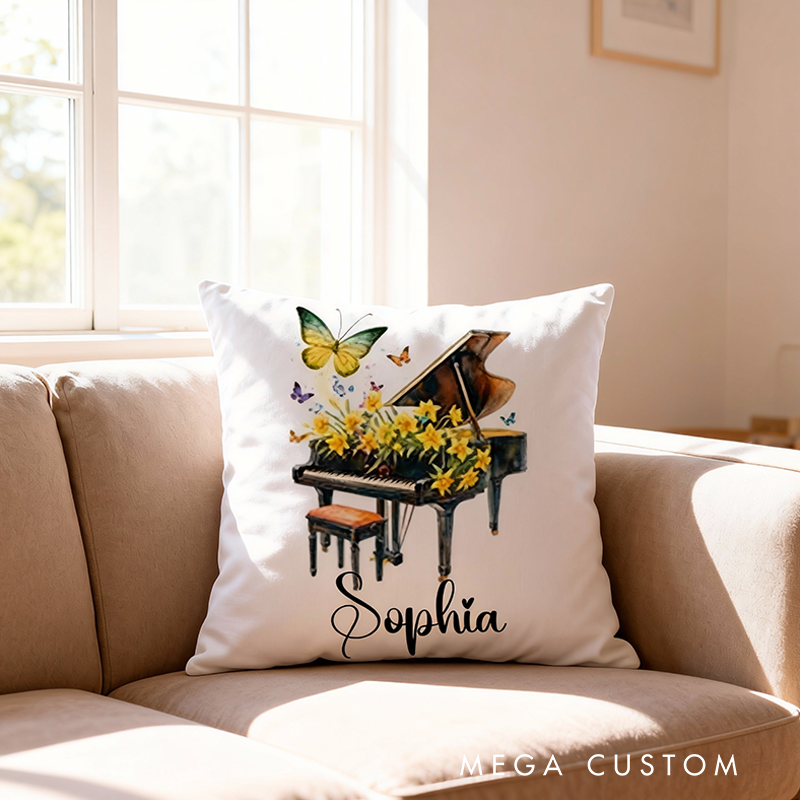 [Copy]Personalized Multicolor Splash Ink Electric Guitar Pillow with Name Music Room Decor Gift for Guitar Player