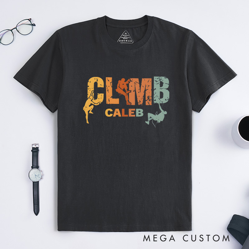  Personalized Climb Shirt Vintage Climbing Shirt Cool Sport Shirt Mountaineering Boulderer T-shirt Funny Gift For Climbers