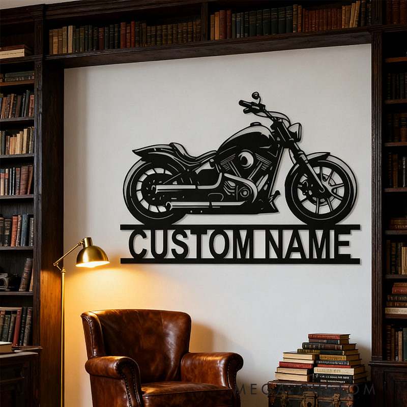 Personalized Motorcycle Metal Wall Art Personalized Biker Name Sign Garage Decor Gift for Motorcycle Lovers