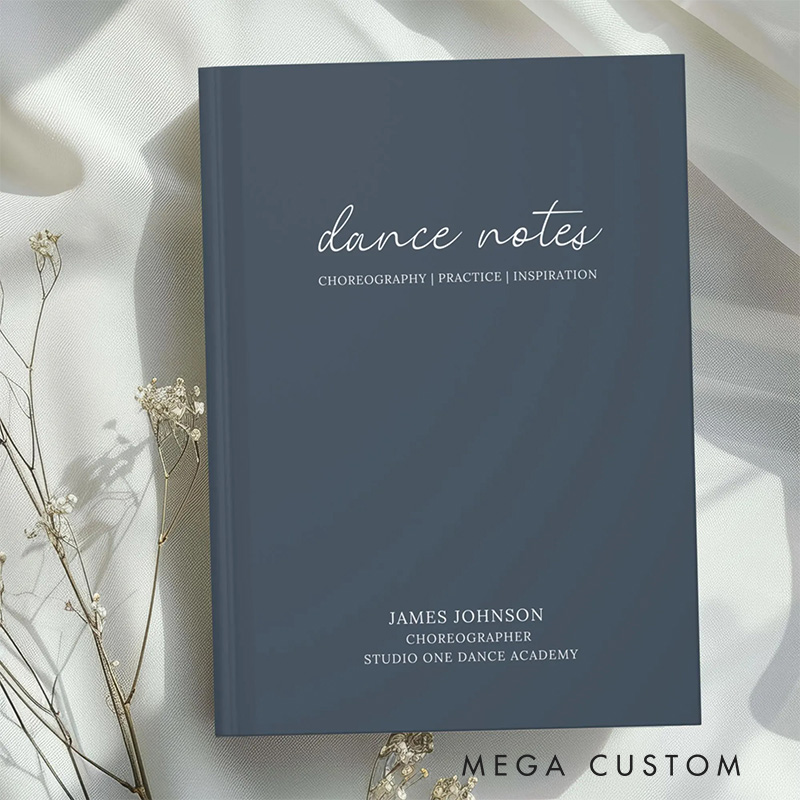 Personalized A5 Dance Notes Hardcover Journal Custom Ballerina Notebook Choreography Studio Dancer Gift Recital or Team Gift for Ballerinas