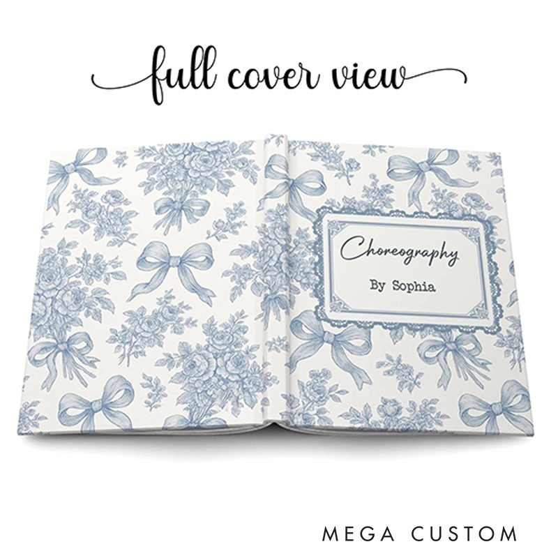 Personalized A5 Flora Bow Ballerina Hardcover Journal Custom Ballerina Notebook Choreography Studio Dancer Gift Recital or Team Gift for Ballerinas