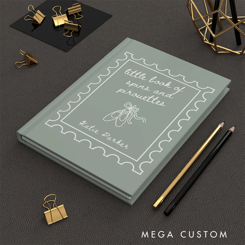 Personalized A5 Little Ballerina Hardcover Journal Custom Ballerina Notebook Choreography Studio Dancer Gift Recital or Team Gift for Ballerinas