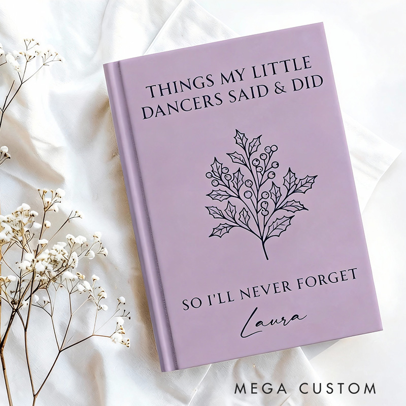 Personalized A5 Name Dance Coach Hardcover Journal Custom Birth Flower Ballet Teacher Appreciation Notebook Choreography Studio Dancer Gift