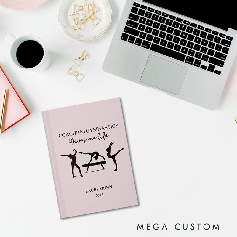 Personalized A5 Gymnastics Coach Journal with Name Gift Gymnast Lined Journal Gift For Gymnastics Coach Teacher Gymnastics Lover