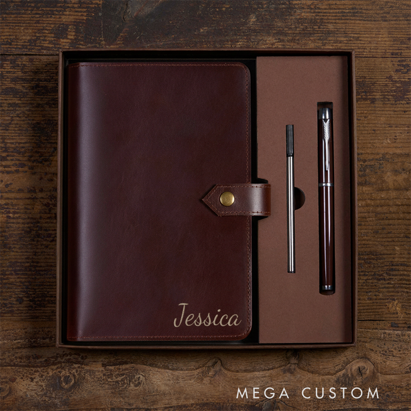 Personalized Leather Notebook Custom Leather Journal Personalised Leather Notebook Initial Notebook Gifts