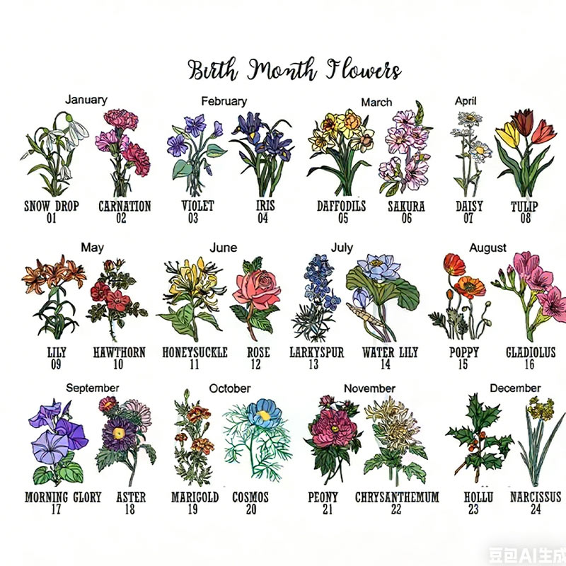 Personalized Birth Flowers Glass Suncatcher with Name Gift for Gardening Lovers 