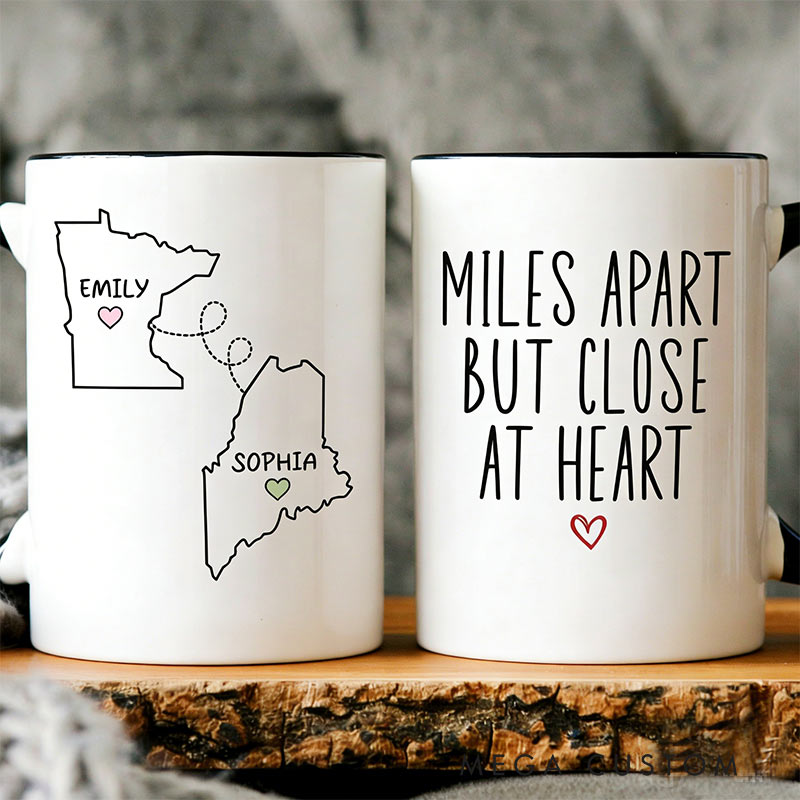 Personalized Long Distance State To State Mug Long Distance Friendship Gift for Traveling Lovers
