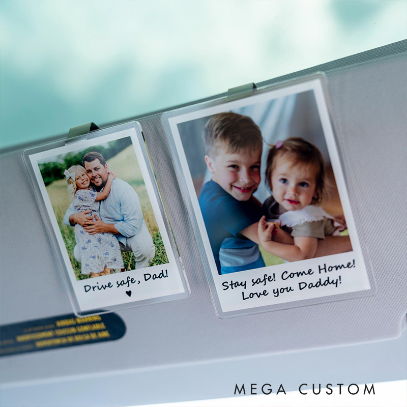 Personalized Photo Car Visor Clip Gift for Him Anniversary Drive Safe Gift Car Photo Frame Family Gift Couples Keepsake