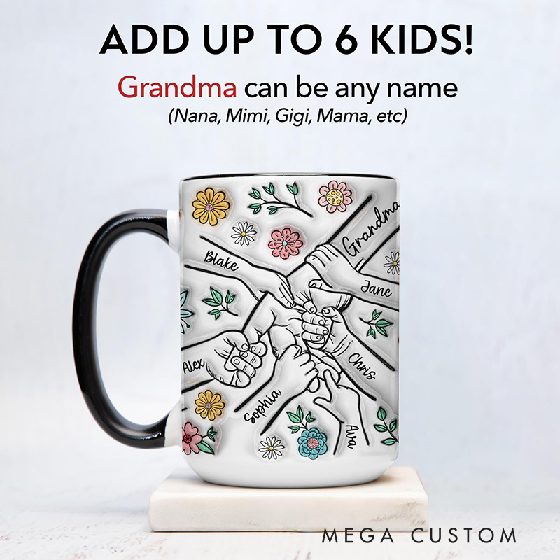 Personalized Grandma Cup Custom Grandma Mug Gifts from Grandkids Names Grandchildren Grandmother Birthday Mothers Day Gift 